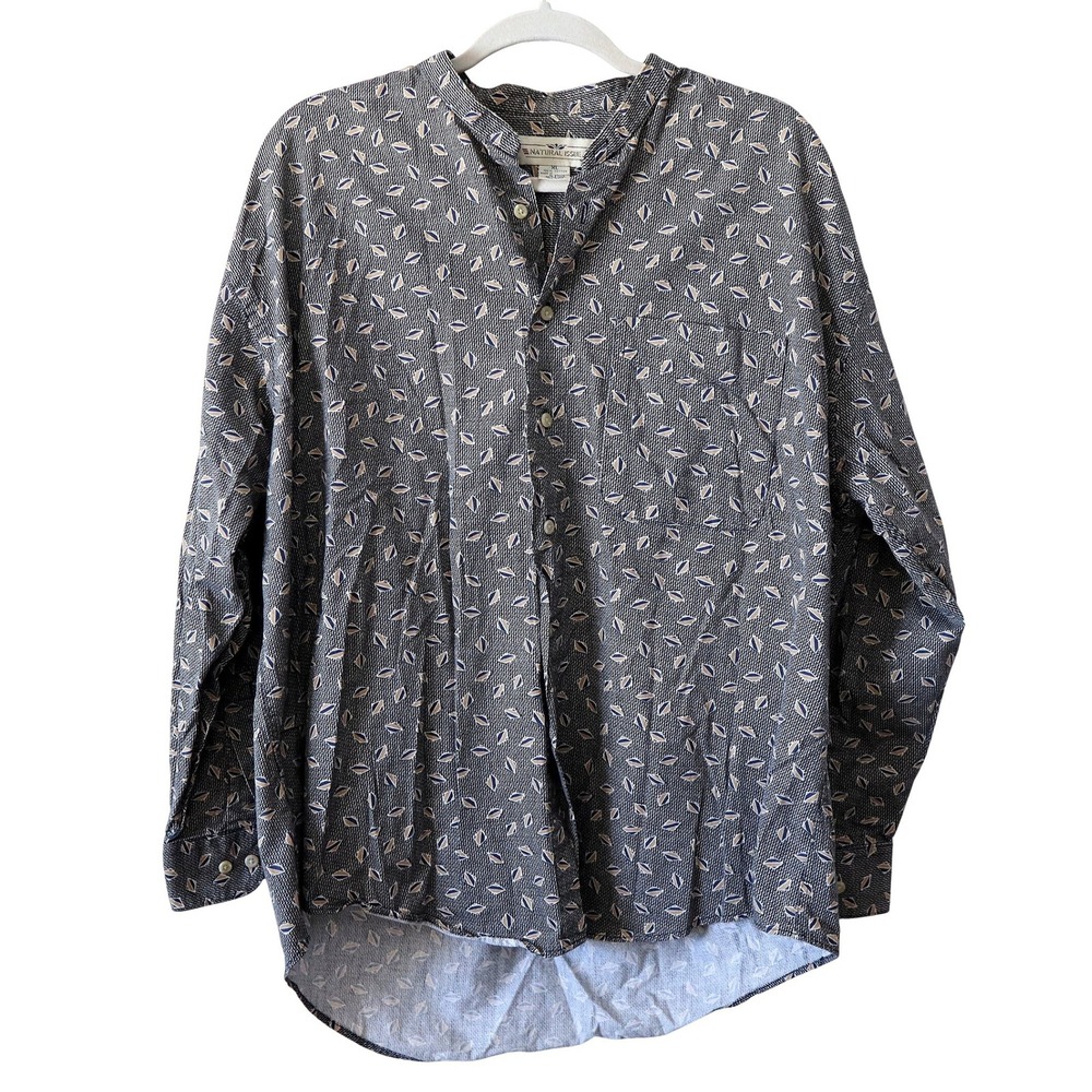 Natural Issue Men's XL Long Sleeve Button Down Shirt 100% Cotton Abstract‎ Print